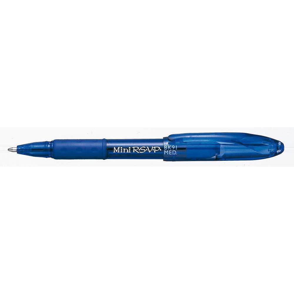 imagePentel RSVP Mini Ballpoint Pen 10mm Medium Line Orange Ink 12 pack BK91MNFFBlue Ink