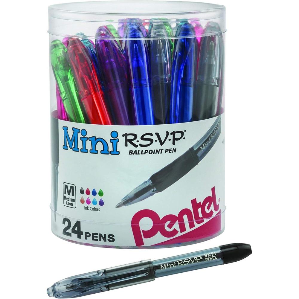 imagePentel RSVP Mini Ballpoint Pen 10mm Medium Line Orange Ink 12 pack BK91MNFFassorted