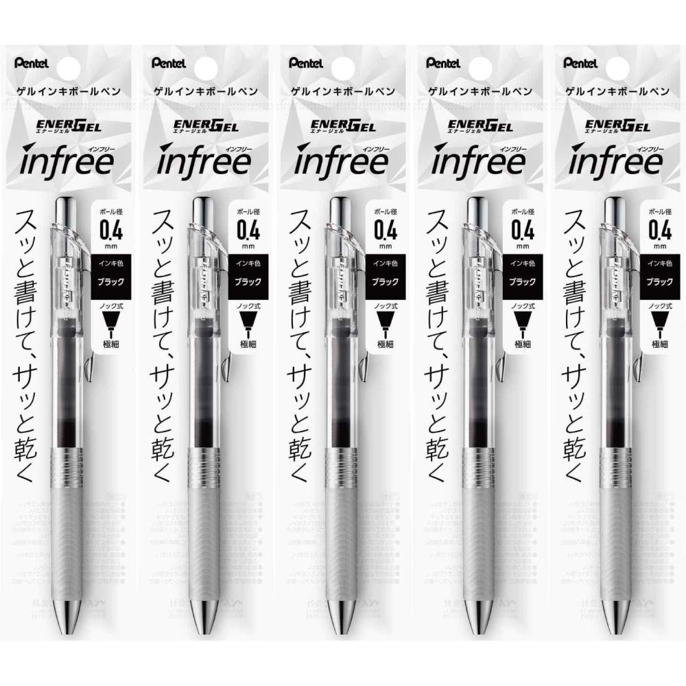 imagePentel XBLN75TLCA EnerGel Ink Ballpoint Pen 05 Blue Black 5 Piecesblack black 193911tcx