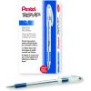 Pentel BK91C R.S.V.P. Stick Ballpoint Pen, 1mm, Trans Barrel, Blue Ink, Dozen(Blue)