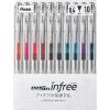 Pentel BLN74TL-10 Gel Ink Ballpoint Pen, ENERGEL IN FREE, 0.4mm, 10 Colors