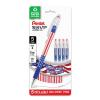 Pentel RSVP Ballpoint Pen, (0.7mm) Fine Line, Flag Barrel, Black Ink, 5 Pack