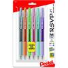 Pentel RSVP RT Pastel Barrel, Retractable Ballpoint Pen, (1.0mm) Med, Assorted Ink (6-Pk)