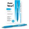 Pentel WOW! Retractable Ballpoint Pens, Medium Line, Sky Blue Ink, Box of 12 (BK440-S)