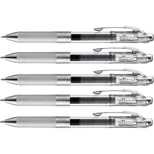 Pentel Energel Infree Gel Ink Ballpoint Pen 0.5mm, Needle Tip, Black Ink, 5 Pen Set(Japan Import)