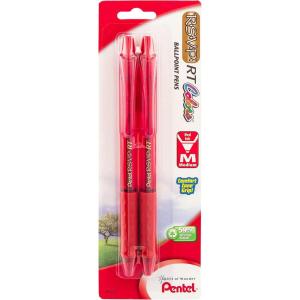 Pentel R.S.V.P. RT Colors New Retractable Ballpoint Pen, Medium Line, Blue Ink, 6 Pack (BK93CRBP6C)(Red)
