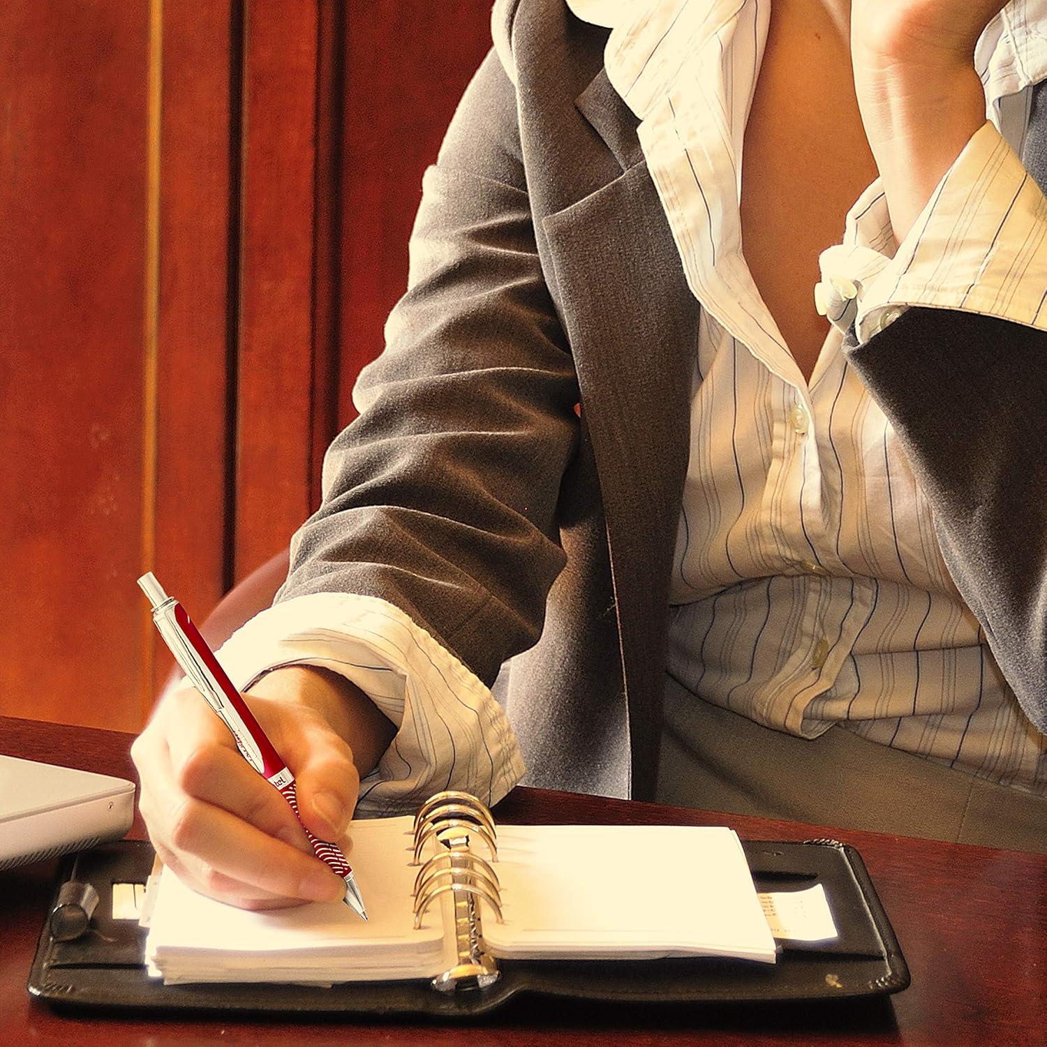 imageEnerGel Alloy RT Gel Pen Medium Point 07 mm Turquoise Barrel Black Ink