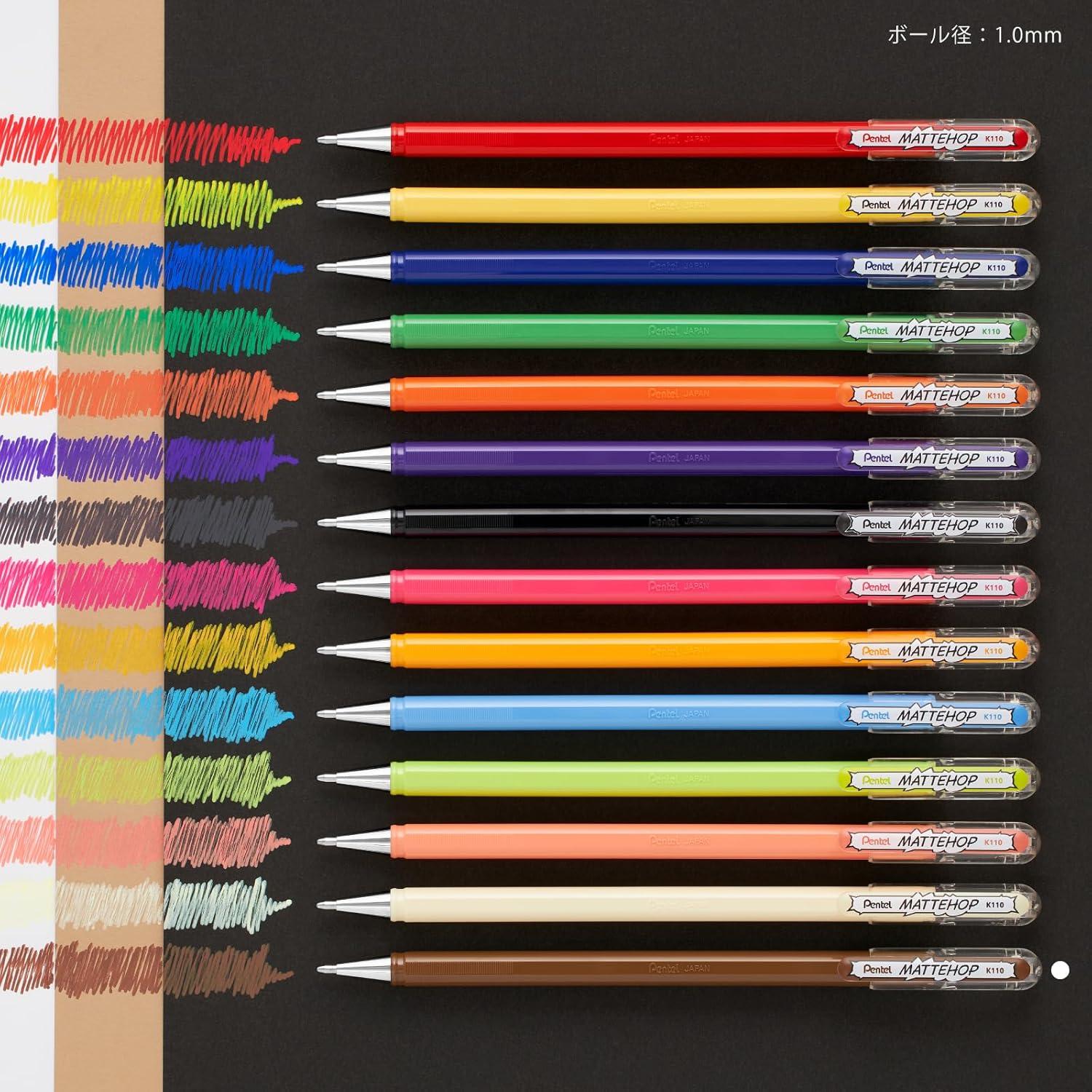 imagePentel Ballpoint Pen Color Matte Hop Complete Set 21 Colors K110V21STBraun