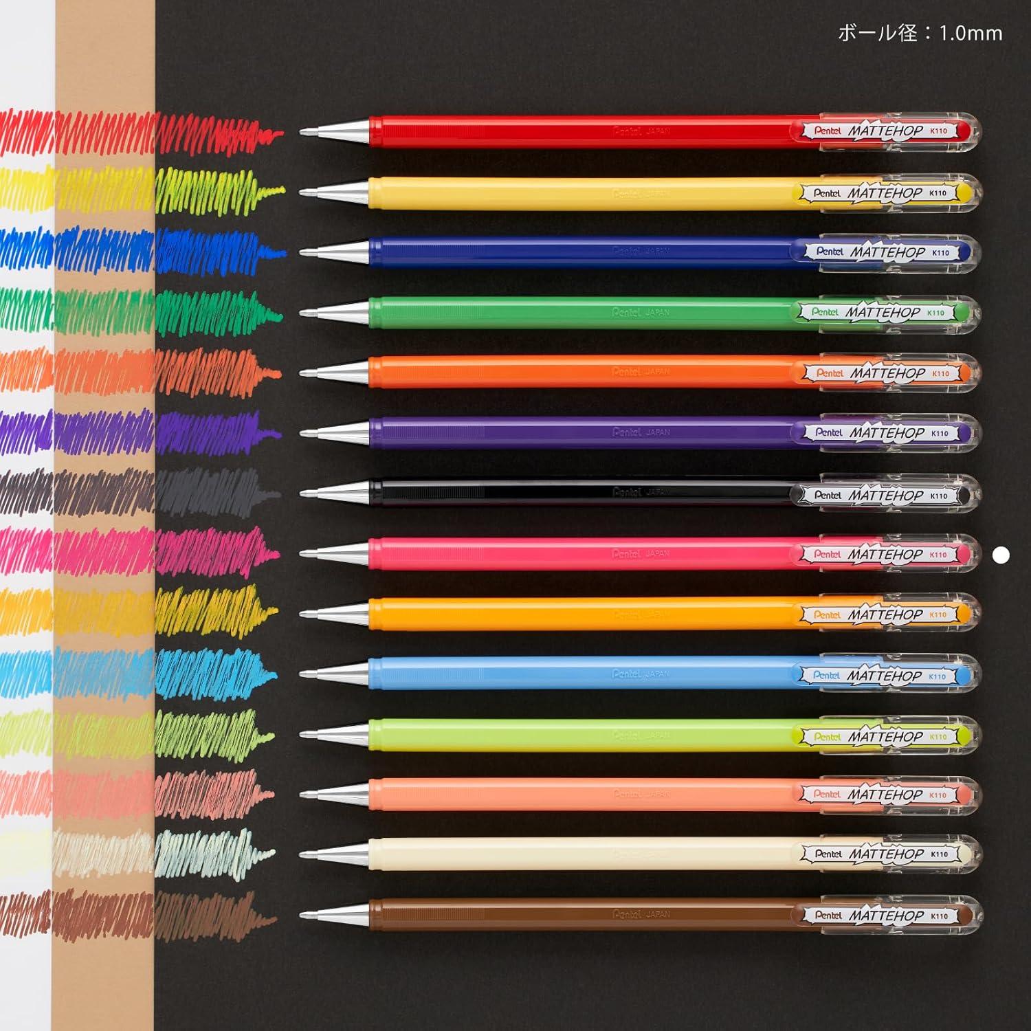 imagePentel Ballpoint Pen Color Matte Hop Complete Set 21 Colors K110V21STPink