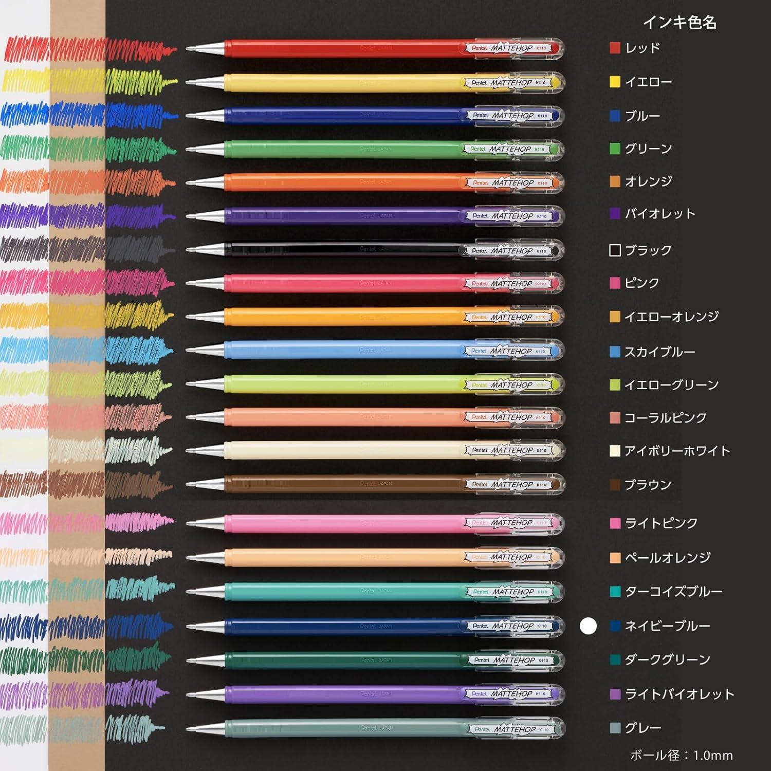 imagePentel Ballpoint Pen Color Matte Hop Complete Set 21 Colors K110V21STblue navy blue