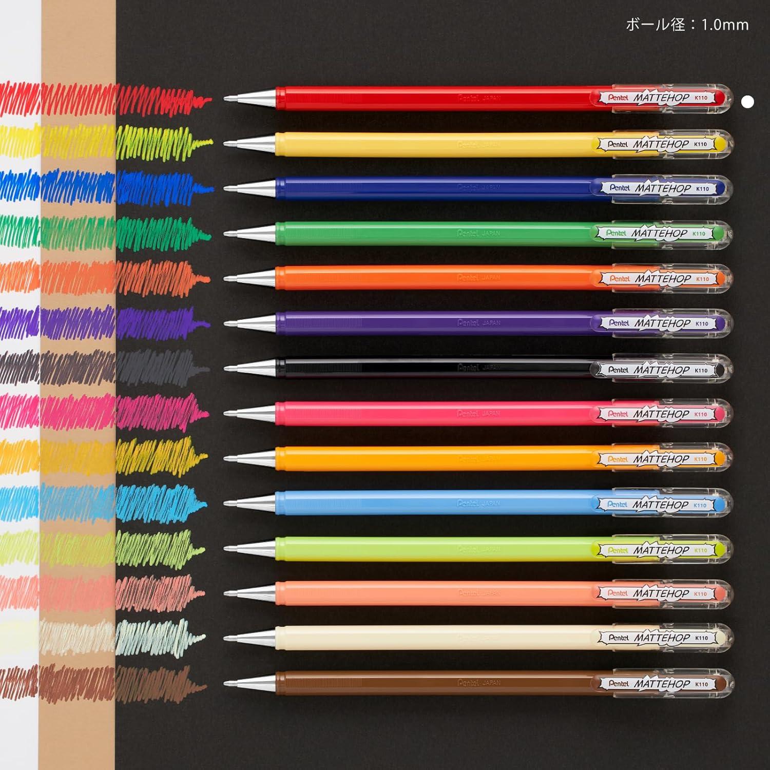 imagePentel Ballpoint Pen Color Matte Hop Complete Set 21 Colors K110V21STred