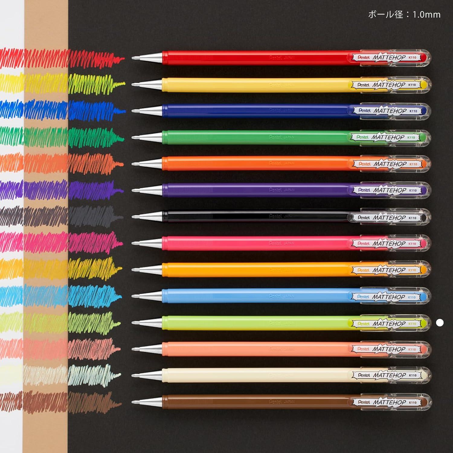 imagePentel Ballpoint Pen Color Matte Hop Complete Set 21 Colors K110V21STyellow green