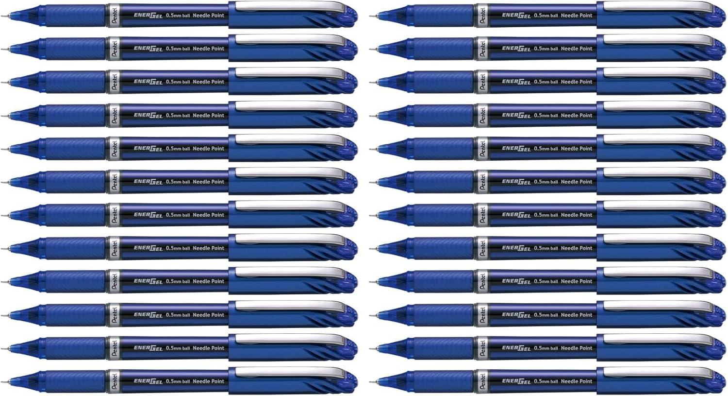 imagePentel EnerGel NV Gel Ink Pen 05mm Fine Point Capped Needle Tip Black Ink Box of 12 BLN25ABlue