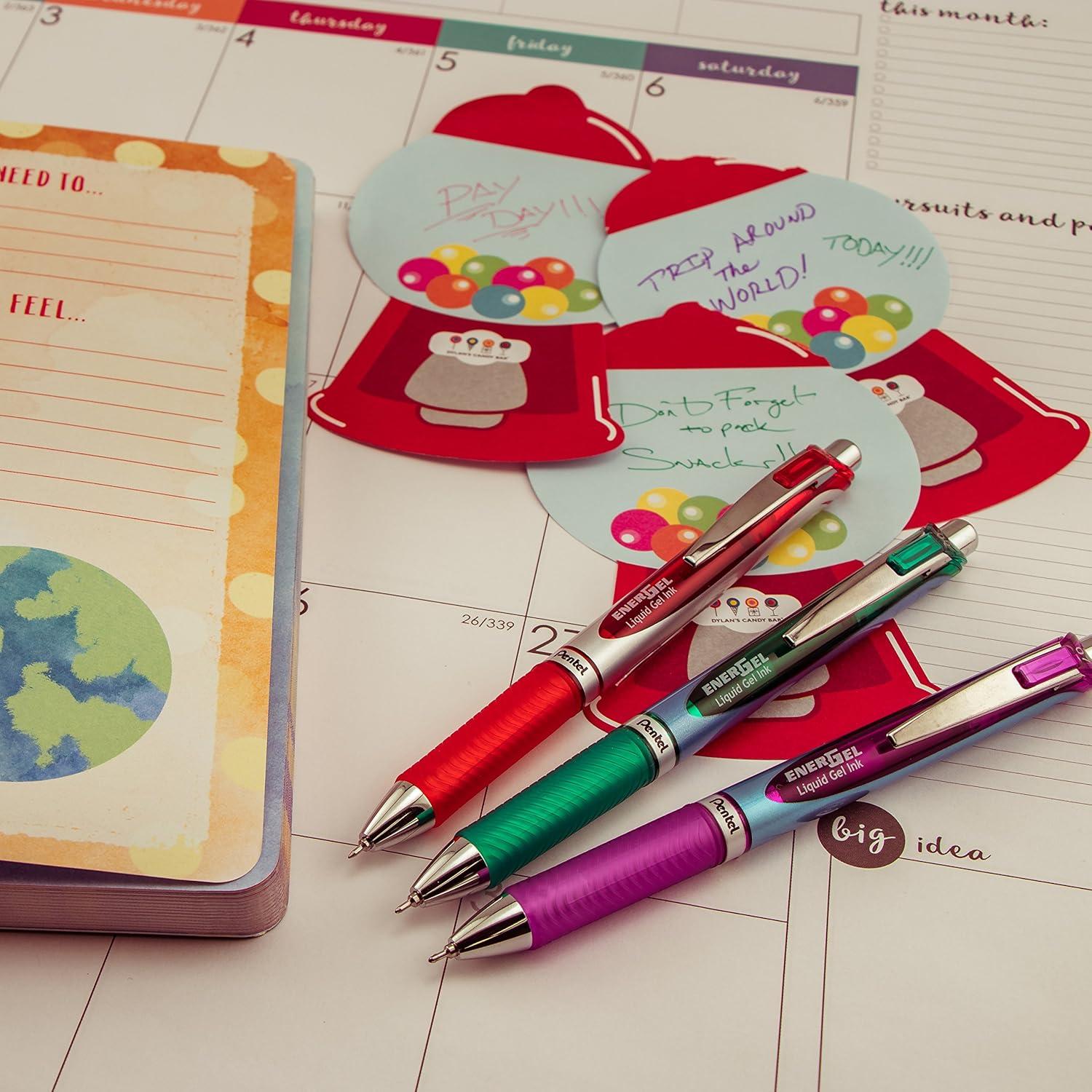 imagePentel EnerGel RTX Pens 03 mm Needle Point Black Ink Pack Of 3Red