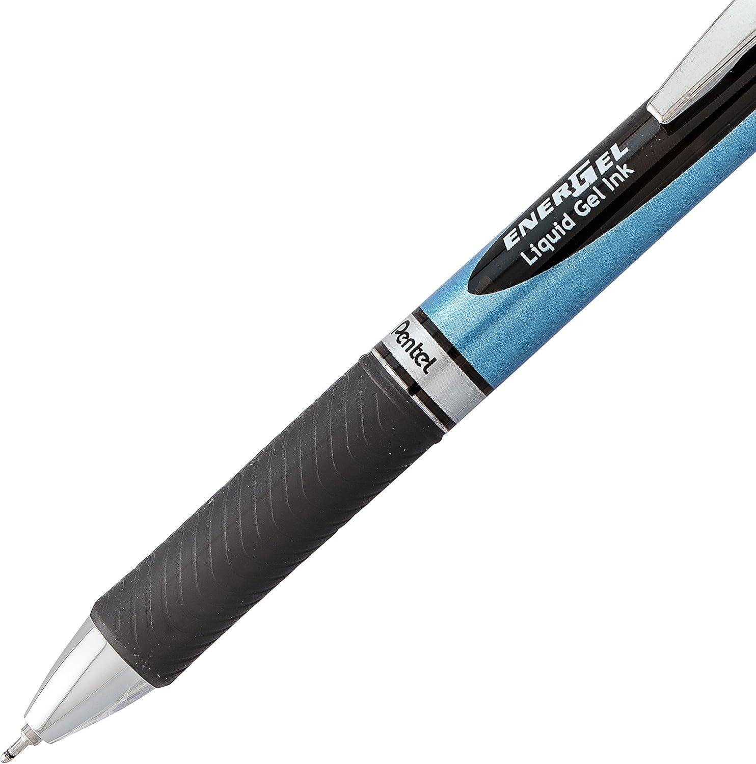 imagePentel EnerGel RTX Retractable Liquid Gel Pen 05mm Fine Line Metal Tip Assorted Ink Colors Pack of 5 BLN75BP5MBlack