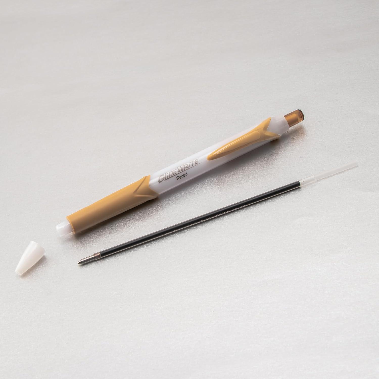 imagePentel GlideWrite Ballpoint Pen 10mm Medium Line Assorted Ink Pack of 14 BX910BP14M1Antique Gold