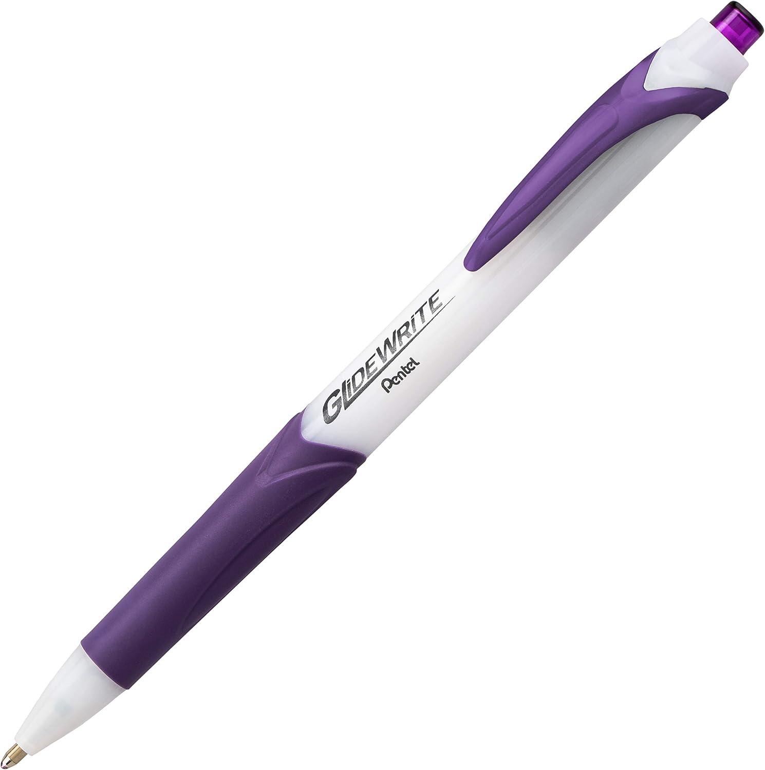 imagePentel GlideWrite Ballpoint Pen 10mm Medium Line Assorted Ink Pack of 14 BX910BP14M1Violet