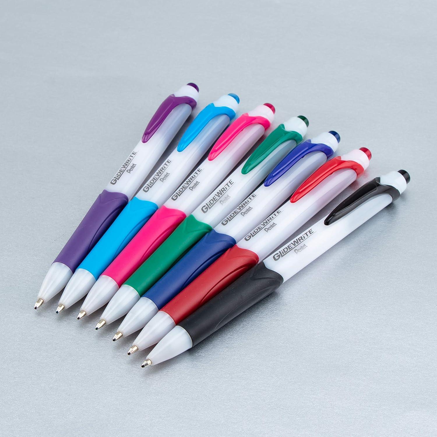 imagePentel GlideWrite Ballpoint Pen 10mm Medium Line Assorted Ink Pack of 14 BX910BP14M1Violet