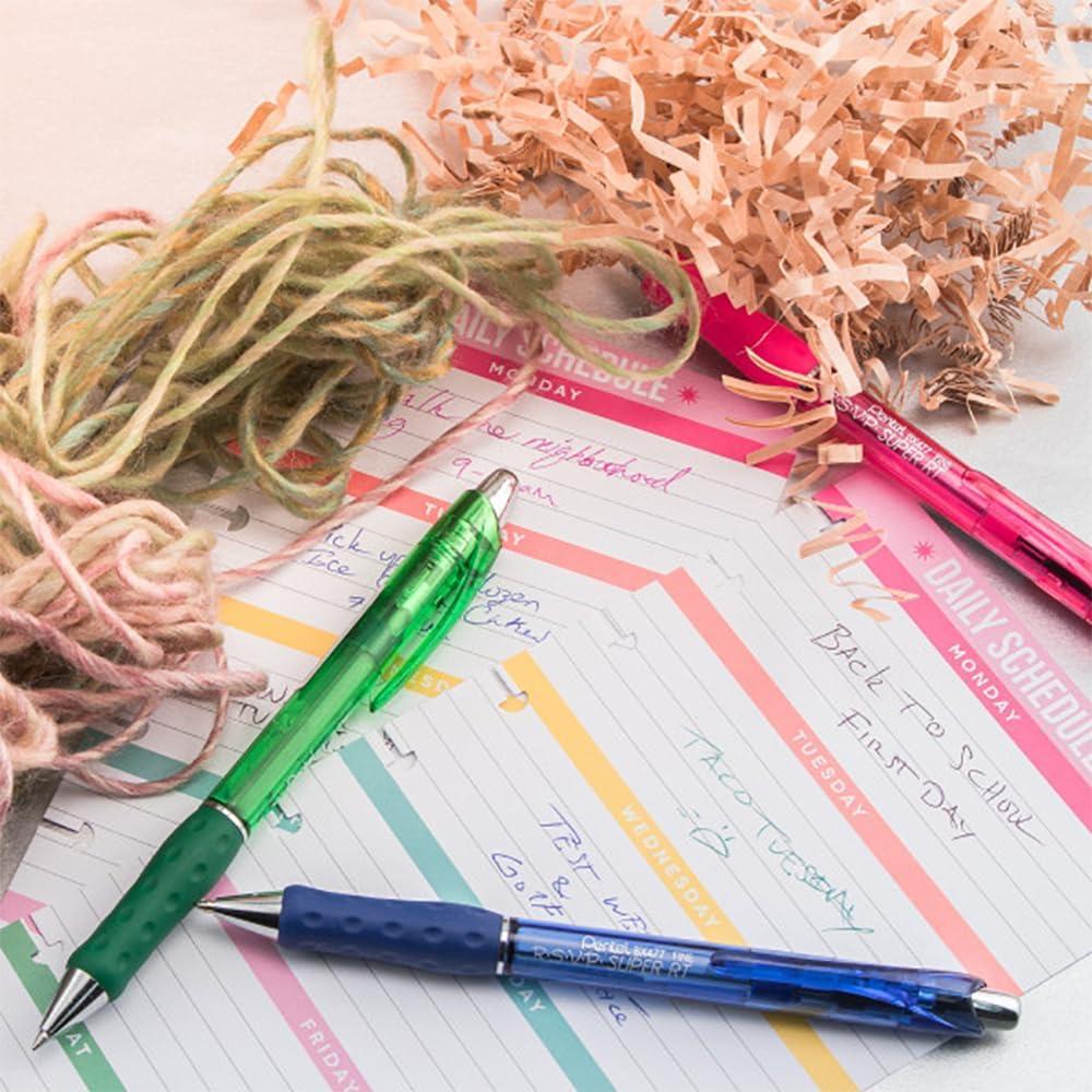 imagePentel RSVP Super RT Ballpoint Pen 07mm Fine Line Assorted Ink Colors 8 Pack with Bonus Black Ink Pen