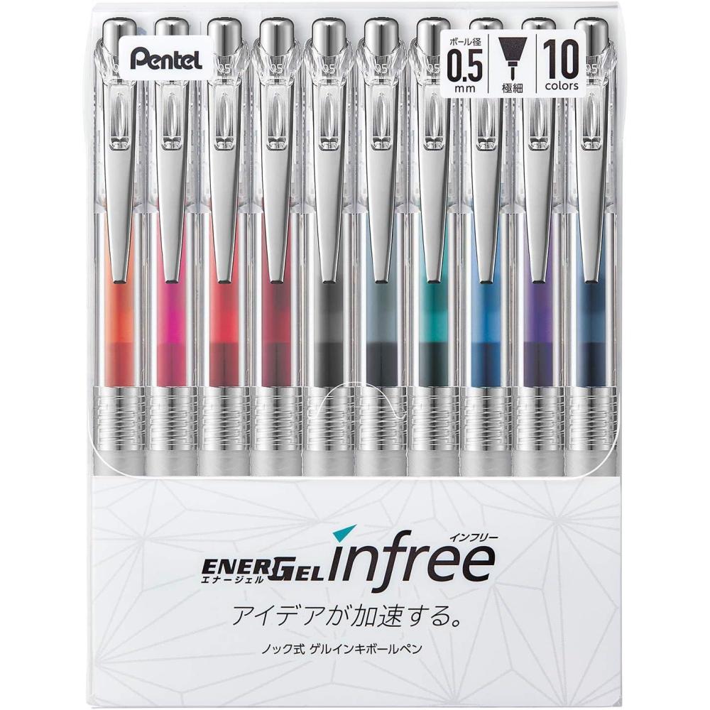 imagePentel BLN75TL10 EnerGel Ink Ballpoint Pen 002 inches 05 mm 10 Colors10 Colors