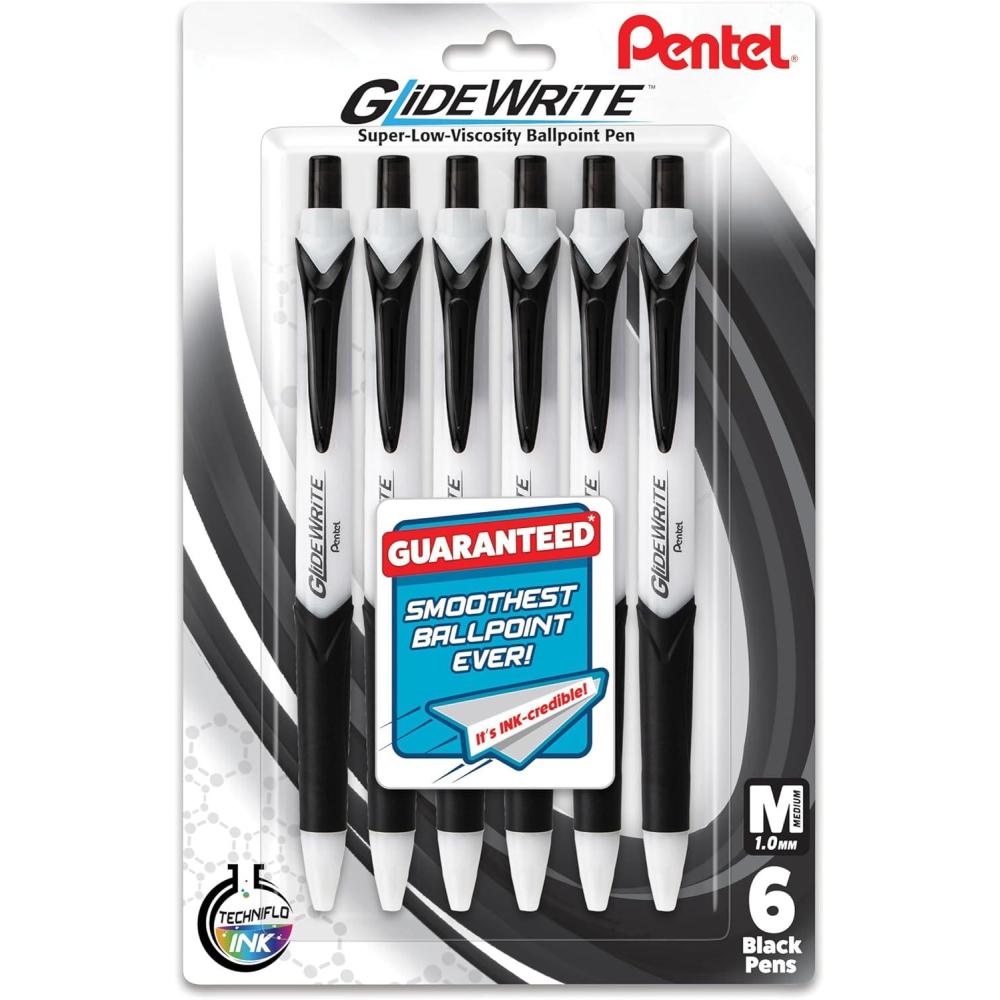 imagePentel GlideWrite Ballpoint Pen 10mm Medium Line Assorted Ink Pack of 14 BX910BP14M1Black