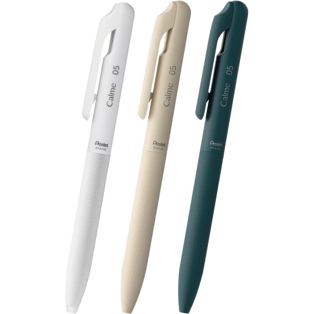 imagePentel Oil Based Ballpoint Pen Calme 07mm Black Black Ink 5 Count XBXA107AASet of 3 colors 2