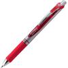 Pentel EnerGel Deluxe RTX Gel Pen, Medium Metal Tip, Red/Silver Barrel, Red Ink, Box of 12 (BL77-B)