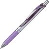 Pentel® EnerGel™ Retractable Liquid Gel Pens, Medium Point, 0.7 mm, Silver Barrel, Violet Ink, Pack Of 12(Lilac)