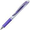 Pentel® EnerGel™ Retractable Liquid Gel Pens, Medium Point, 0.7 mm, Silver Barrel, Violet Ink, Pack Of 12(Lilac)