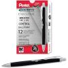 Pentel Glidewrite Executive Ballpoint Pen, (1.0mm) Medium, Silver Metal Barrel, Black Ink, Pack of 1 (BX970ZBP)(Black Barrel)