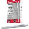 Pentel Glidewrite Executive Ballpoint Pen, (1.0mm) Medium, Silver Metal Barrel, Black Ink, Pack of 1 (BX970ZBP)(Silver Barrel)