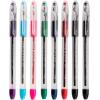 Pentel RSVP Original Ballpoint Pen, (0.7mm) Fine Line, Assorted Ink Colors, Clear Barrel, 8 Pack with Bonus Black Ink Pen