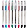 Pentel RSVP Original Ballpoint Pen, (1.0mm) Medium Line, Assorted Ink Colors, Clear Barrel, 8 Pack with Bonus Black Ink Pen