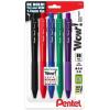 Pentel Wow! Retractable Ballpoint Pen, (1.4mm) Bold Line, Assorted Ink Colors, 5 Pack