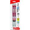 Pentel EnerGel Pearl RTX Retractable Liquid Gel Pen, (0.7mm), Medium Line, Needle Tip, Black Ink, Pack of 2 (BLN77WBP2A)(Red)