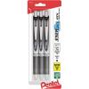 Pentel® EnerGel RTX Pens, 0.3 mm, Needle Point, Black Ink, Pack Of 3(Black)