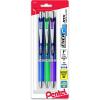 Pentel EnerGel RTX Retractable Liquid Gel Pen, (0.5mm), Fine Line, Metal Tip, Assorted Ink Colors, Pack of 5 (BLN75BP5M)(Assorted)