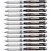 Pentel Gel Pen Retractable/Refillable Needle Tip 0.5mm 12/DZ BE Ink (BLN75PWCDZ)(Black)