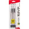 Pentel R.S.V.P. Ballpoint Pen, Fine Line, Black Ink, 3 Pack (BK90BP3A)(Black)