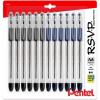 Pentel RSVP Medium Point Pens – 1.0mm – 12 Pack of 6 Black & 6 Blue Ballpoint Pens
