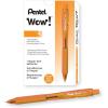 Pentel WOW! Retractable Ballpoint Pens, Medium Line, Orange Ink, Box of 12 (BK440-F)