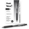 Pentel® WOW!™ Retractable Ballpoint Pens, Medium Point, 1.0 mm, Transparent Black Barrels, Black Ink, Pack Of 12(Black)