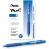 Pentel® WOW!™ Retractable Ballpoint Pens, Medium Point, 1.0 mm, Transparent Blue Barrels, Blue Ink, Pack Of 12
