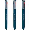 Pentel iZee 4 Colour Ballpoint Pen – Deep Blue Barrel – Multi Ink – Black, Blue, Red & Green Ink – Pack of 3