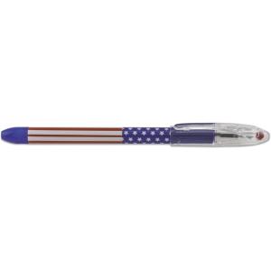 Pentel BK90USAA R.S.V.P. Stars & Stripes Ballpoint Stick Pen, Black Ink, Fine, Dozen(12 Count (Pack of 1))