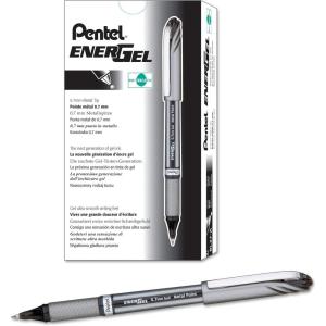 Pentel® EnerGel™ NV Liquid Gel Pens, Medium Point, 0.7 mm, 54% Recycled, Black Ink, Pack Of 12 Pens((BL27-A)(Pack of 48))