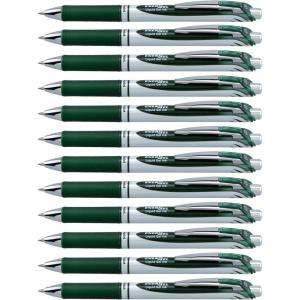 Pentel® EnerGel™ Retractable Liquid Gel Pens, Medium Point, 0.7 mm, Silver Barrel, Violet Ink, Pack Of 12(Forest Green)