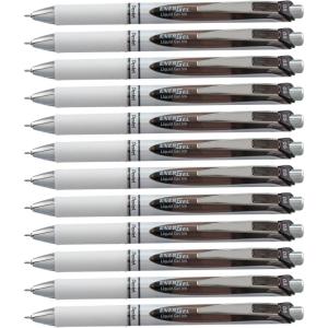 Pentel Gel Pen Retractable/Refillable Needle Tip 0.5mm 12/DZ BE Ink (BLN75PWCDZ)(Black)