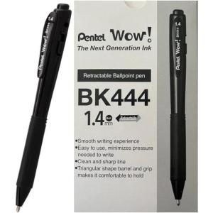 Pentel Wow! Retractable Super Smooth Ballpoint Pen, (1.4mm) Bold Line, Triangular Barrel, Black Ink, 12 Pack