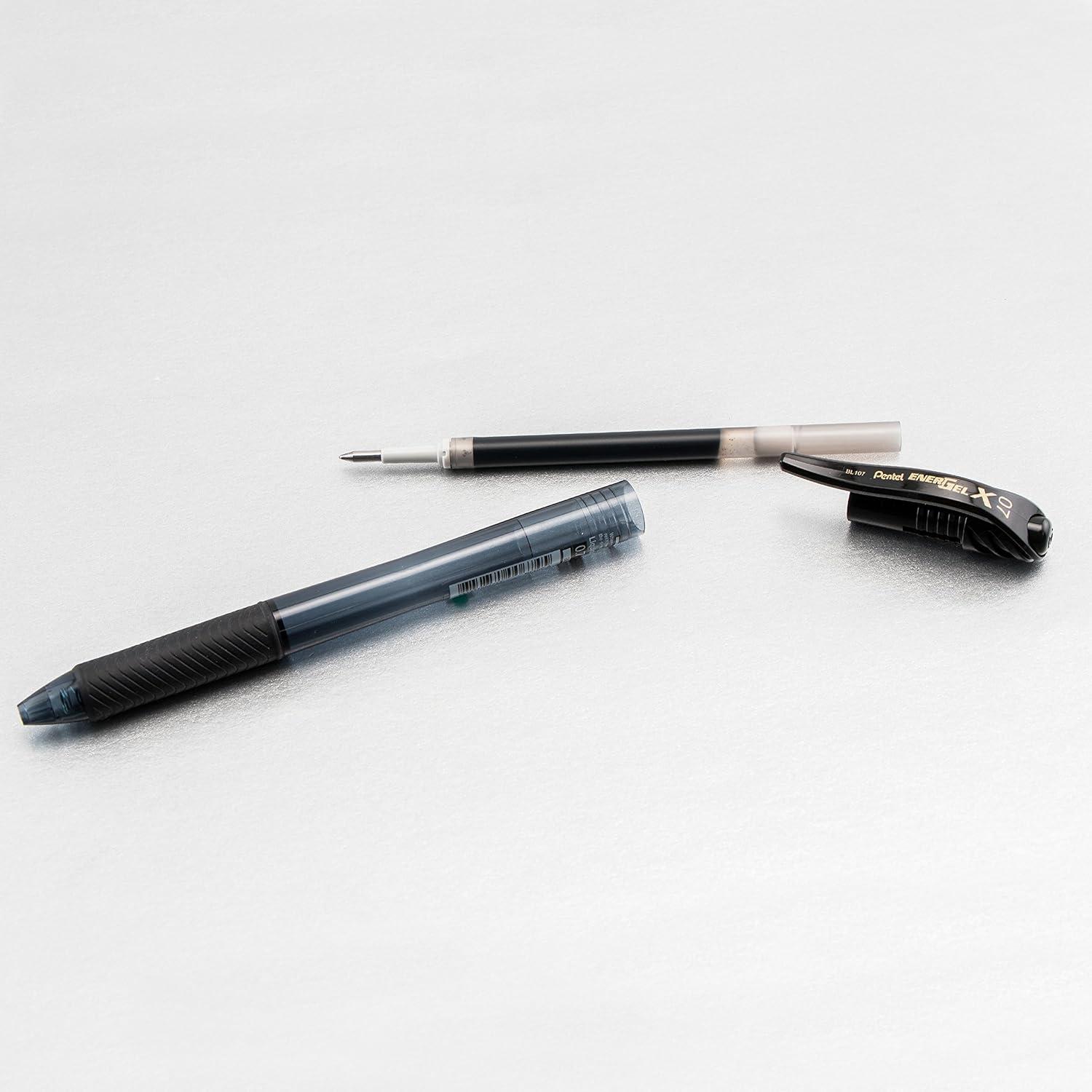 imagePentel BL107A EnerGelX Retractable Roller Gel Pen 7mm Black BarrelInk Dozen